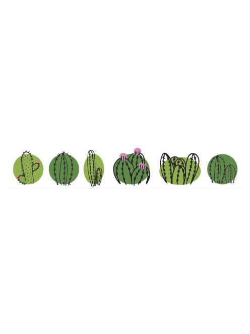 Washi Tape Cactus Family, 15mm, 10 m/tekercs
