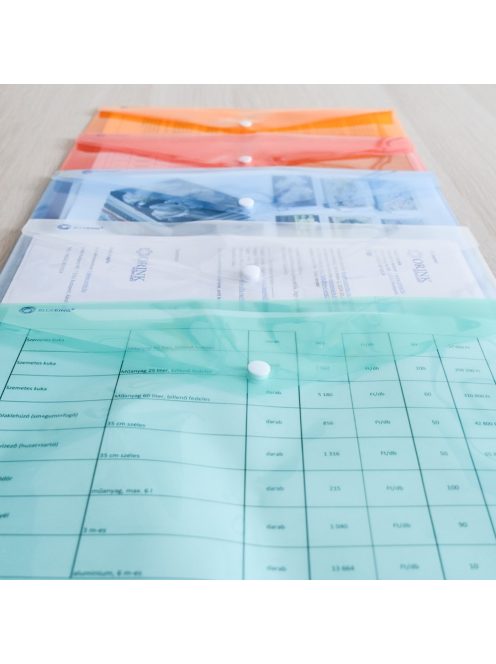 Irattartó tasak A4, PP patentos Bluering® transzparens pink