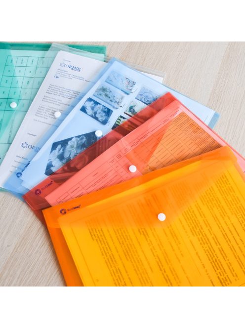 Irattartó tasak A4, PP patentos Bluering® transzparens pink