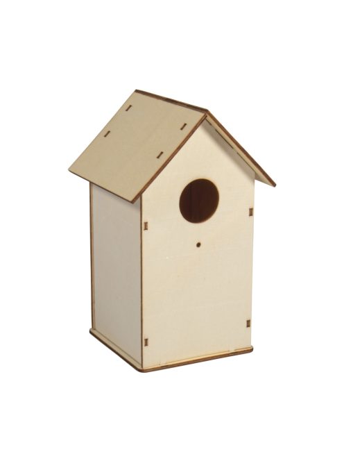 Fa építőkészlet: madárház, 11x10,5x17cm, 8-részes