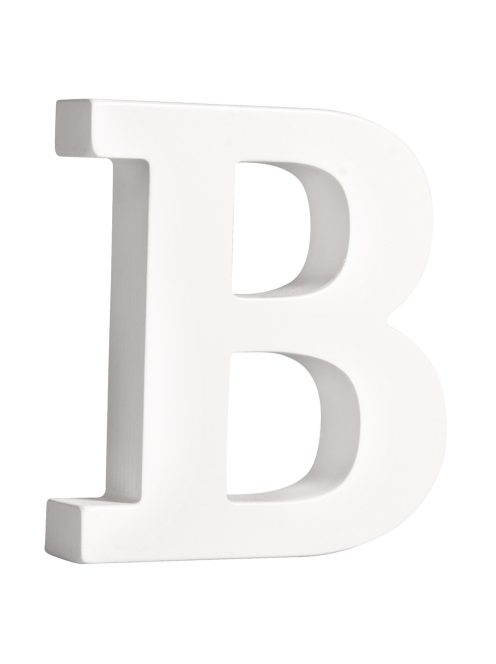 MDF betű B, fehér, 11cm, 2 cm vastag