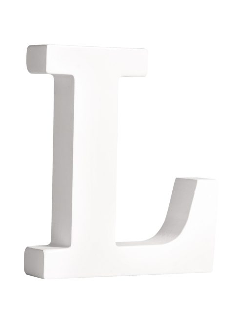 MDF betű L, fehér, 11cm, 2 cm vastag