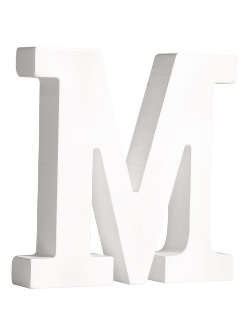 MDF betű M, fehér, 11cm, 2 cm vastag