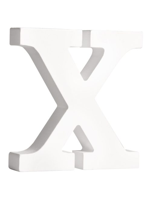 MDF betű X, fehér, 11cm, 2 cm vastag
