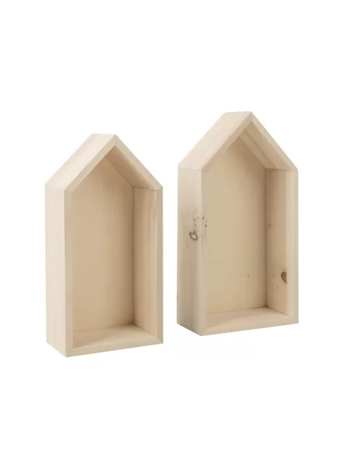 Fa képkeret, házak, 17x9x4 cm+15x7,5x4 cm