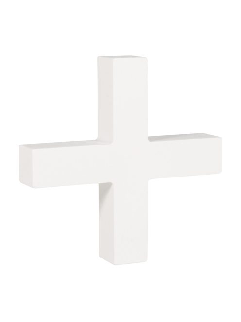 MDF- Symbol "+", fehér, 11 cm, 2 cm vastag