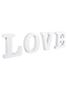   Betűk (felirat) MDF-ből "LOVE", fehér, 44,5x2x11 cm, PVC-Box 1 db