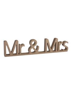 MDF felirat Mr & Mrs, 24x1,5x5,5cm