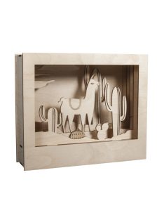 Fa építőkészlet láma, natúr, 24x20x6,9cm, 10 db-os