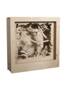 Fa építőkészlet tukán, natúr, 24x24x6,5cm, 11 db-os