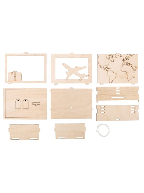 3D-s fa ajándékdoboz "Journey", natúr, 11,5x8,5x5cm, 12 darabos Bausatz, Box 1Set