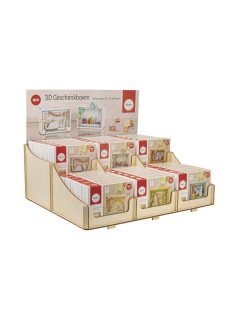   Display 3D-s ajándékdobozok 40x35x15,6cm, 6-féle x 6db, 36 db