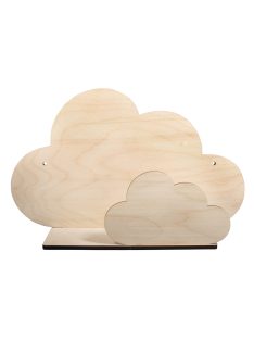   Fa építőkészlet felhős polc, natúr, 35 x 21 x 10 cm, 5-darabos készlet