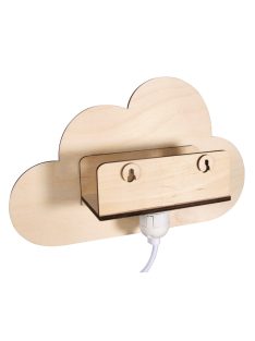   Fa építőkészlet felhős lámpa, natúr, 31 x 18,5 x 7,5 cm, 6-darabos készlet