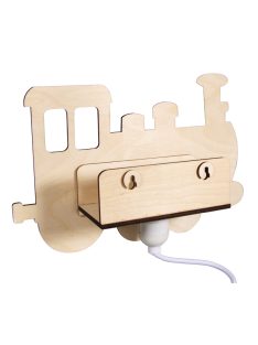   Fa építőkészlet vonatos lámpa, natúr, 29x18,3x7,5cm, 6-darabos készlet