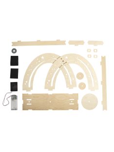  Fa építőkészlet "éjszakai égbolt", natúr, 30x9x23cm, + forgótányér