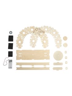   Fa építőkészlet "csillagok", natúr, 30x9x23cm, + forgótányér