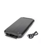 Powerbank napelemes 15W 2X USB-A + USB-C Platinet fekete