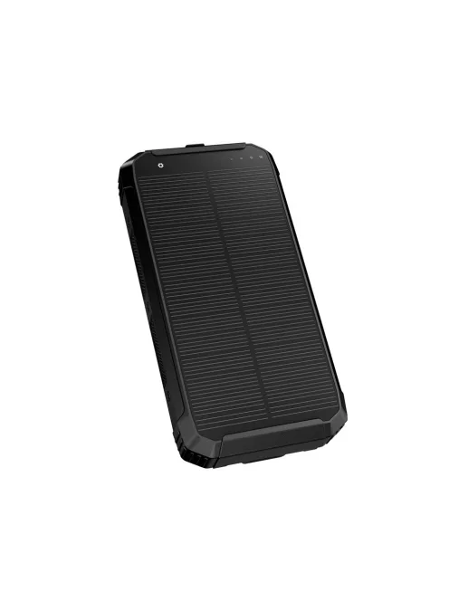 Powerbank napelemes 15W 2X USB-A + USB-C Platinet fekete