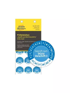   Etikett címke o20mm időjárásálló öntapadó plakett 2025-2030 15 címke/lap 8 ív/csomag Avery kék