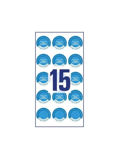 Etikett címke o20mm időjárásálló öntapadó plakett 2025-2030 15 címke/lap 8 ív/csomag Avery kék