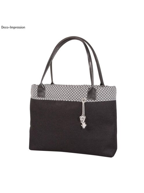 Műbőr táskafül, fekete, 50,5x2,5 cm, csom.1 pár