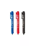 Alkoholos marker 1,3 mm, nyomógombos, Zebra Mckie Retractable írásszín kék