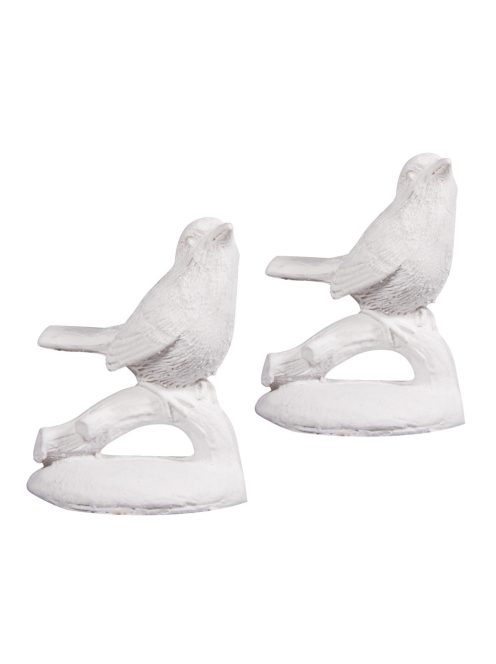poliresin figura madár fehér, 3,5x5 cm,ragasztópöttyel, 2 db