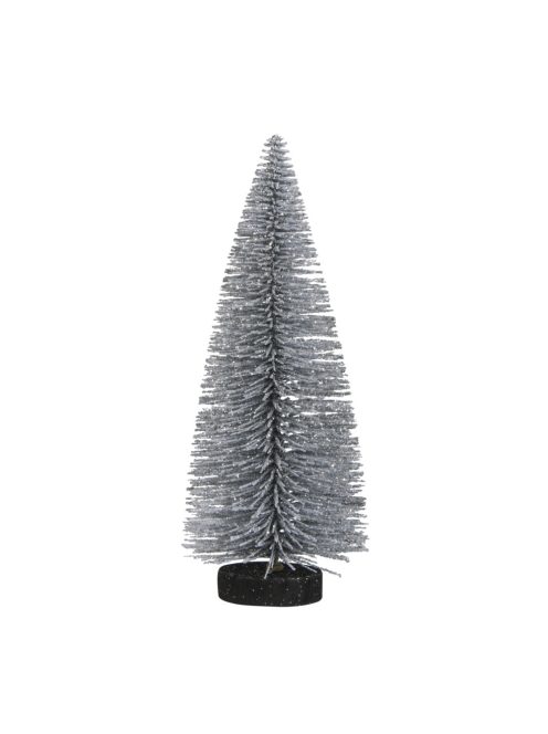 Csillámos fenyőfa, 15cm, ezüst, PVC-Box 3 db