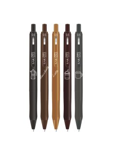   Zseléstoll készlet 0,5 mm Zebra Sarasa Study with Coffee, 5 különböző szín