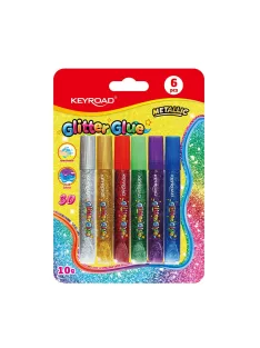   Ragasztó folyékony dekorációs , glitteres, Keyroad, 6 x 10 g