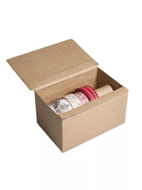 Papírmasé doboz Washi Tape-knek, 13x8,5x7,5cm, belméret kb. 11cm