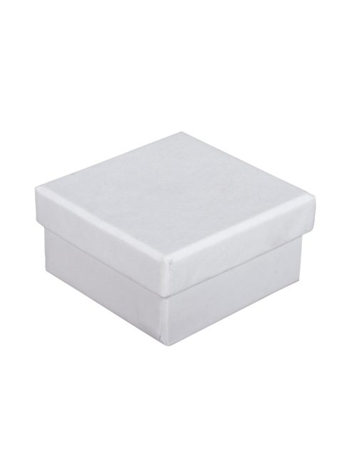 Papírmasé dobozkészlet, fehér, 6x6x3cm, négyzetes, 4 db