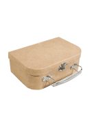 Papírmasé bőrönd fémfogantyúval, 18x12x6,5cm