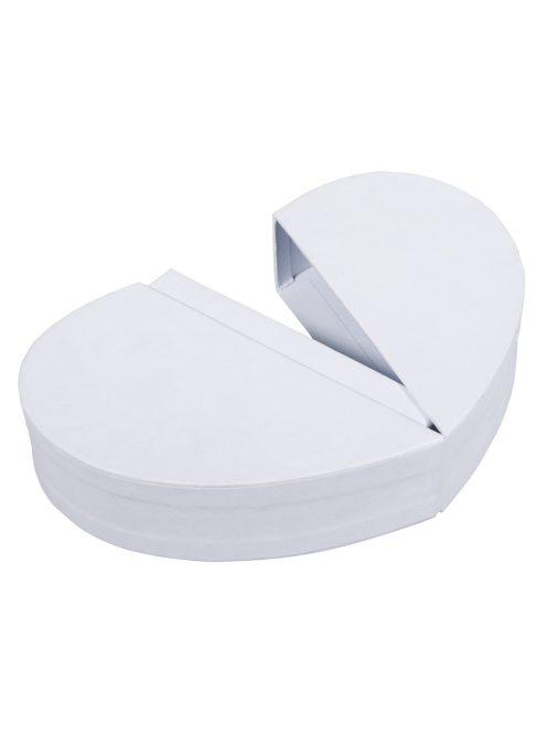 Papírmasé ajándékdoboz, szív, fehér, 12x11,5x3cm, nyitható