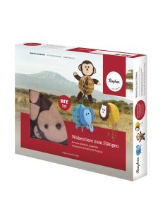   Barkácscsomag: méhsejtpapír-állatok, oroszlán/elefánt/majom, Box 3 db