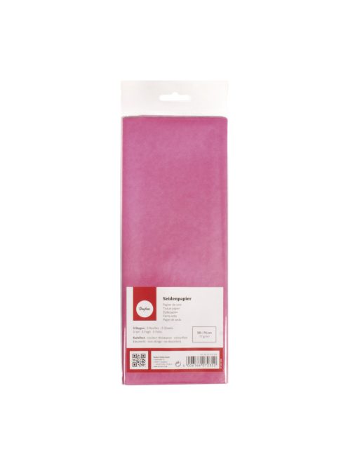 Selyempapír, pink, 50x75cm, 17g/m?, színtartó, 5 ív/csom.