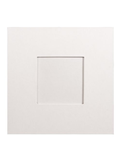 Papírmasé képkeret, fehér, 18x18x0,7cm, képkivágás 9x9cm