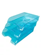 Irattálca műanyag 550 extra széles 345x270x67mm, Bluering®, áttetsző kék