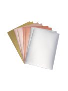 Effektpapír matt metál - ezüst/arany/réz, A4, 21x29,7cm, 250g/m2, 4 szín, 8 lap