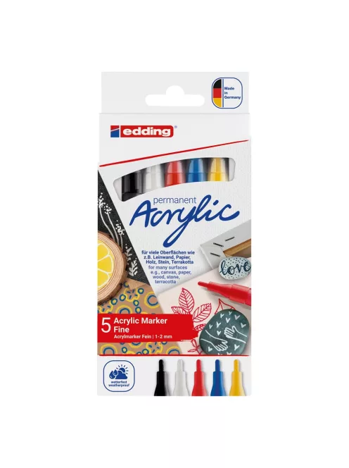 Akril marker 1-2mm, kerek Edding 5300/5, 5 klf.szín
