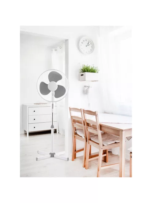 Ventilátor álló 16" 40cm átmérő 40W, szürke Platinet