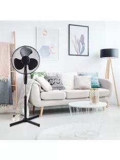   Ventilátor álló 16" 40cm átmérő 40W, fekete Platinet