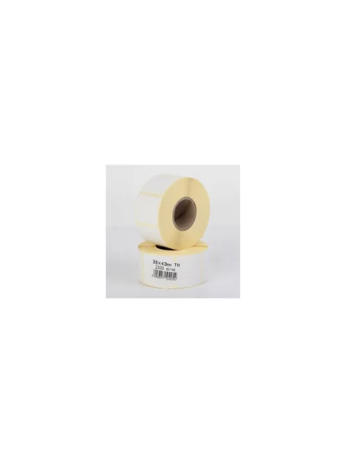 Etikett címke thermo, 38x43mm, tekercses, 1000 címke/tekercs fehér