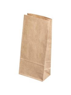   Papírzacskó, barna, élelmiszerhez is használható,9,9x6x22, 1 cm, 6 db