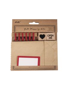   Ajándéktasak-készlet, tasakok+matricák+csipeszek+bélyegző