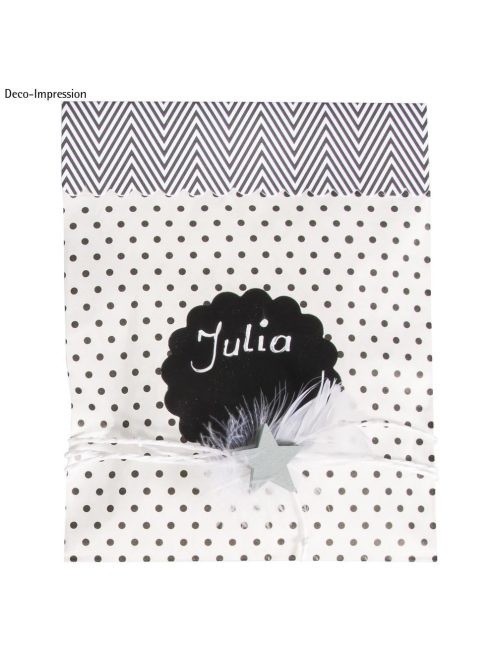 Papírzacskó élelmiszerhez is, 12,9x16,8 cm, fehér pöttyökkel, 25 db