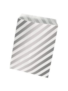   Papírzacskó élelmiszerhez is, 12,9x16,8 cm, ezüstfólia csíkos, 15 db