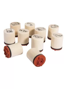 Mini bélyegzőkészlet Plan, 2cm átm.,2,5cm, Box 10 db