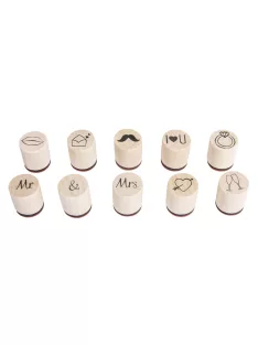 Mini bélyegzőkészlet Marry, 2cm átm.,2,5cm, Box 10 db